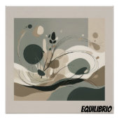 Arte Abstracto Minimal Equilibrio Natural ポスター (正面)