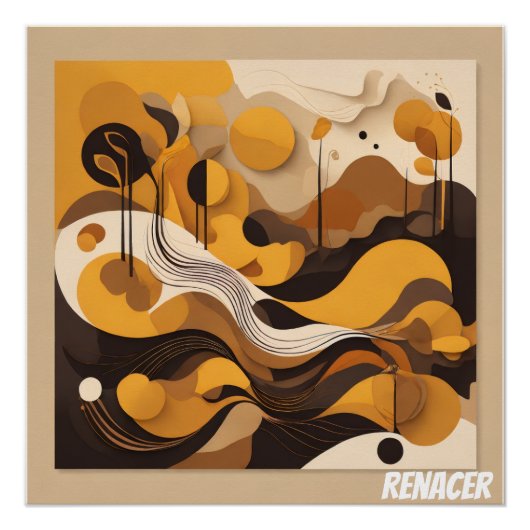 Arte Abstracto Solar Renacer Natural ポスター (正面)