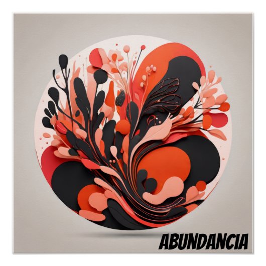 Arte Abstracto Tropical Abundancia Natural ポスター (正面)