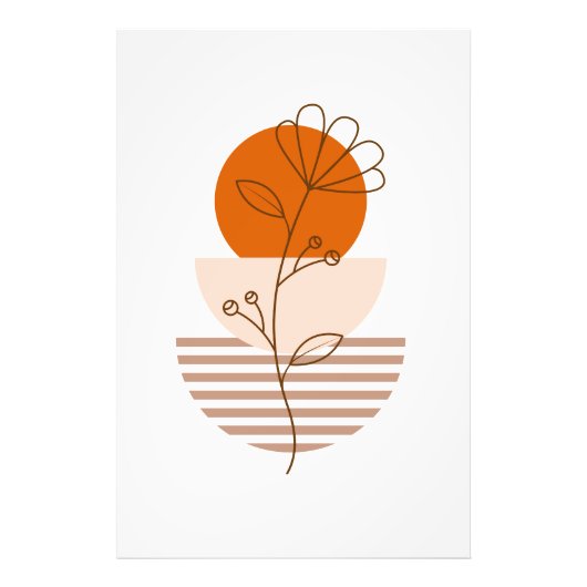Arte boho flor en un atardecer フォトプリント            (正面)