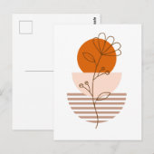 Arte boho flor en un atardecer ポストカード (正面/裏面)