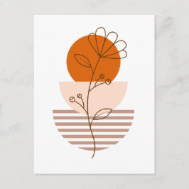 Arte boho flor en un atardecer ポストカード