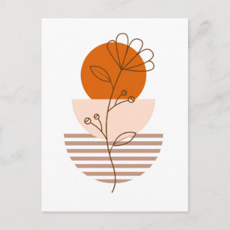 Arte boho flor en un atardecer ポストカード