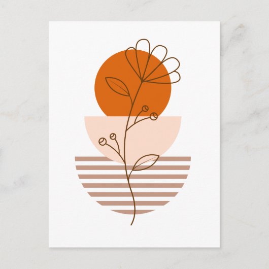 Arte boho flor en un atardecer ポストカード (正面)
