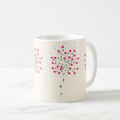 Arte Botânica Harmônica com Flores Rosas e Folhas コーヒーマグカップ (正面右)