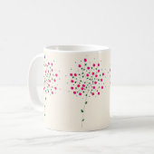 Arte Botânica Harmônica com Flores Rosas e Folhas コーヒーマグカップ (正面左)