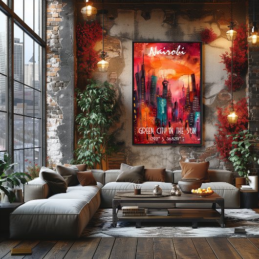 Arte Contemporáneo Nairobi: Ciudad Verde al Sol ポスター