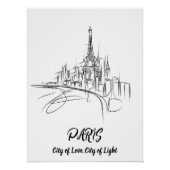 Arte de Línea de París La Ciudad del Amor y la Luz ポスター (正面)