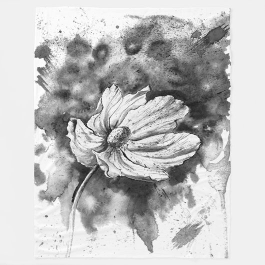 Arte de pintura con flor フリースブランケット (正面)