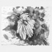 Arte de pintura con flor フリースブランケット (正面(横))
