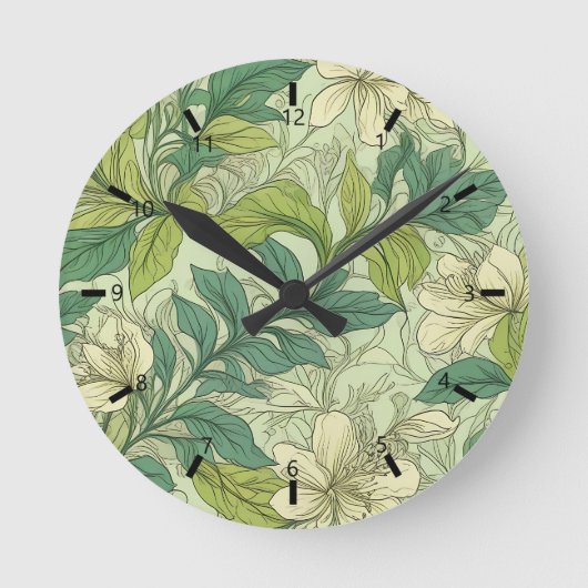Arte decorativo plantas 5-1-2 ラウンド壁時計 (正面)