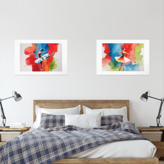 Arte en Acuarela de Danza y Elegancia (寝室)