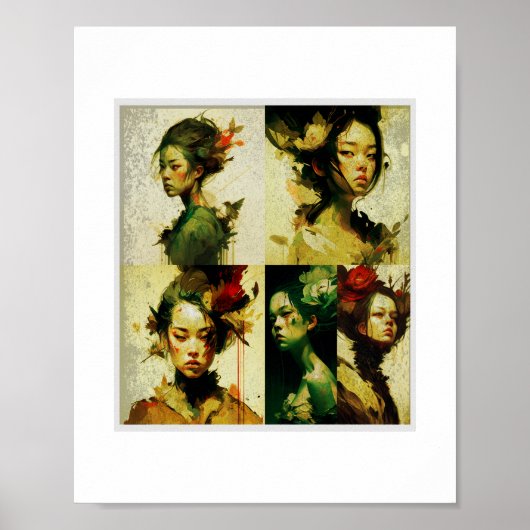 Arte floral digital y estética oscura. ポスター (正面)