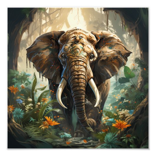 Arte inspirado fantasía vida salvaje elefante フォトプリント            (正面)