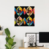 Arte Moderno Abstracto "Fusión Vibrante": ポスター (ホームオフィス)