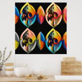 Arte Moderno Abstracto "Fusión Vibrante":  ポスター (キッチン)