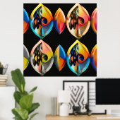 Arte Moderno Abstracto "Fusión Vibrante":  ポスター (ホームオフィス)