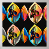 Arte Moderno Abstracto "Fusión Vibrante": ポスター (正面)