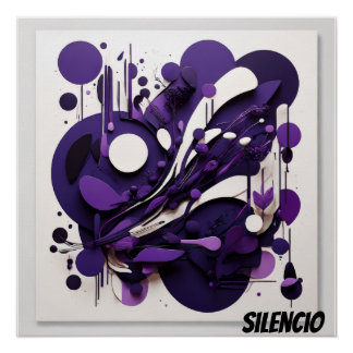 Arte Nocturno Abstracto Silencio Natural ポスター