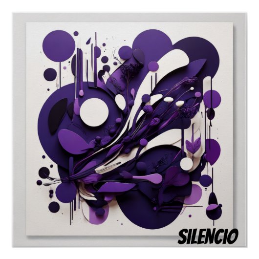 Arte Nocturno Abstracto Silencio Natural ポスター (正面)