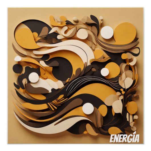Arte Solar Abstracto Energía Natural ポスター (正面)