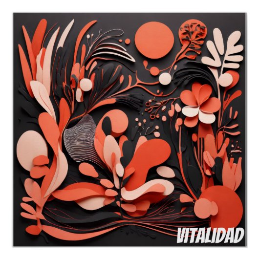 Arte Tropical Abstracto Vitalidad Natural ポスター (正面)