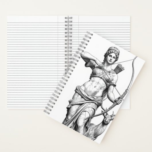 Artemis Goddess Mythology Line Art Notebook ノートブック (内側)
