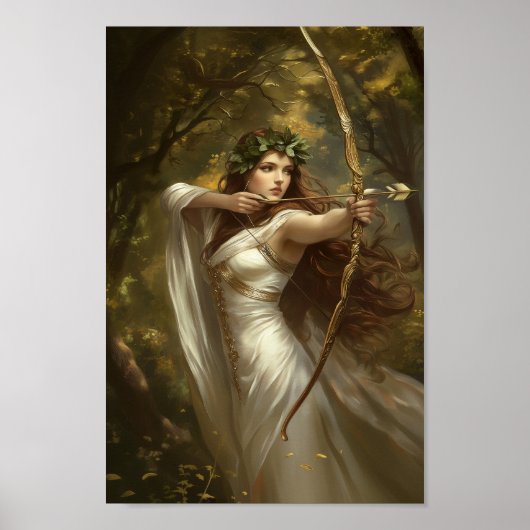 Artemis Greek Goddess Enchanted Forest Archer ポスター (正面)