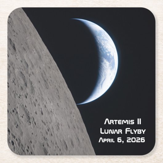 Artemis II Lunar Flyby スクエアペーパーコースター (正面)