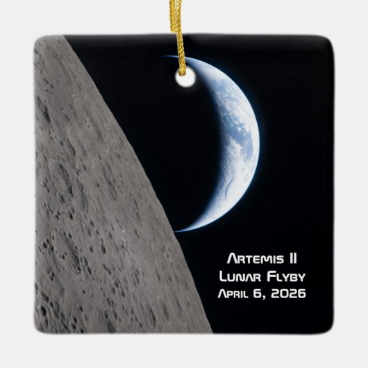 Artemis II Lunar Flyby セラミックオーナメント (正面)