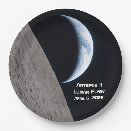 Artemis II Lunar Flyby ペーパープレート (正面)