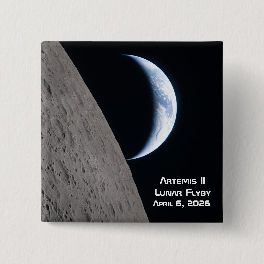 Artemis II Lunar Flyby 缶バッジ (正面)