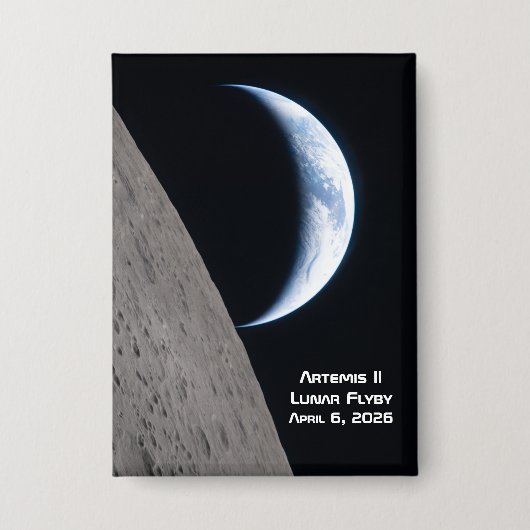 Artemis II Lunar Flyby 缶バッジ (正面)