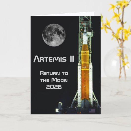 Artemis II Moon Mission カード (黄色い花)