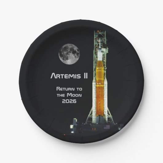 Artemis II Moon Mission ペーパープレート (正面)