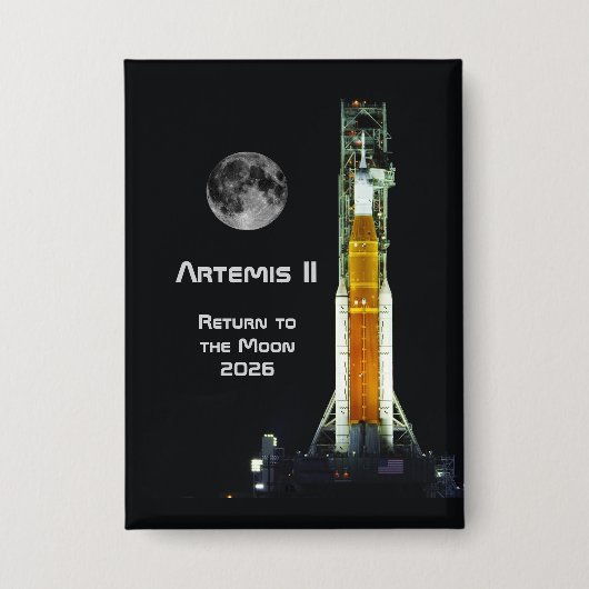 Artemis II Moon Mission 缶バッジ (正面)