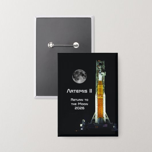 Artemis II Moon Mission 缶バッジ (正面/裏面)