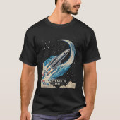 Artemis II NASA Moon Mission Cosmic Rocket Art Tシャツ (正面)