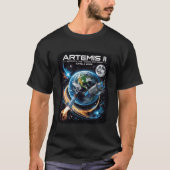 Artemis II NASA Moon Mission Cosmic Rocket Tee Tシャツ (正面)