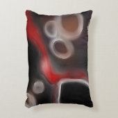 Arterial Motif:抽象芸術ブラック、ホワイト、レッド アクセントクッション (正面(垂直))