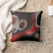 Arterial Motif:抽象芸術ブラック、ホワイト、レッド クッション (ブランケット)