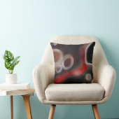 Arterial Motif:抽象芸術ブラック、ホワイト、レッド クッション (椅子)