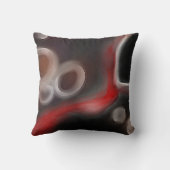 Arterial Motif:抽象芸術ブラック、ホワイト、レッド クッション (裏面)