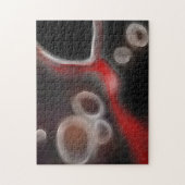 Arterial Motif:抽象芸術ブラック、ホワイト、レッド ジグソーパズル (縦)