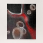 Arterial Motif:抽象芸術ブラック、ホワイト、レッド ジグソーパズル (縦)