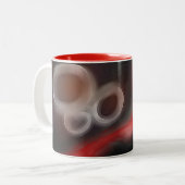 Arterial Motif:抽象芸術ブラック、ホワイト、レッド ツートーンマグカップ (正面左)