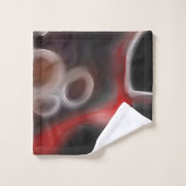 Arterial Motif:抽象芸術ブラック、ホワイト、レッド バスタオルセット (ウォッシュタオル)