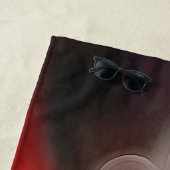 Arterial Motif:抽象芸術ブラック、ホワイト、レッド ビーチタオル (インサイチュ)