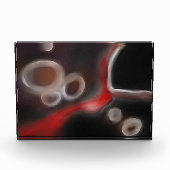 Arterial Motif:抽象芸術ブラック、ホワイト、レッド フォトブロック (正面)
