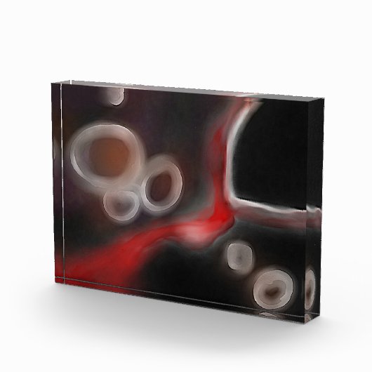 Arterial Motif:抽象芸術ブラック、ホワイト、レッド フォトブロック (右)